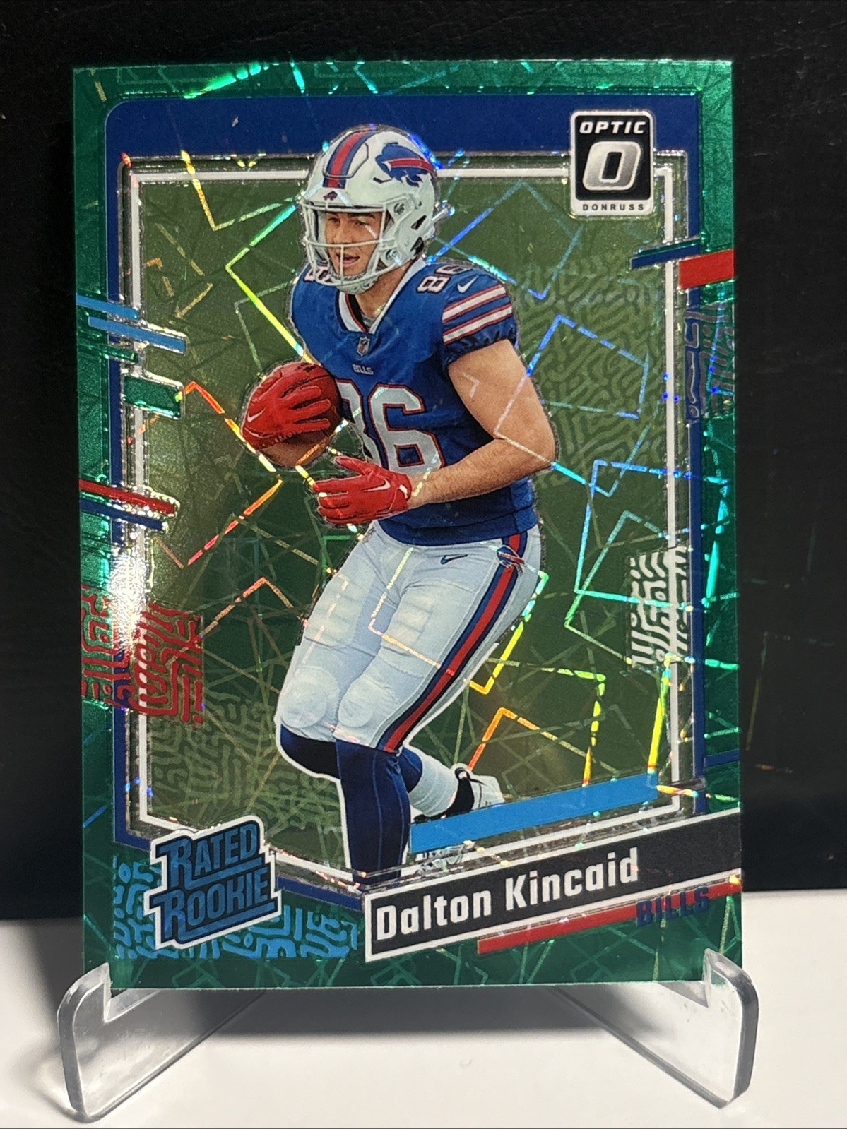2023 Optic Rated Rookie Dalton Kincaid #211 Green Velocity Prizm Holo RC Bills!