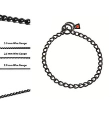 Choke Dog Training Collar 3mm 22in Black Stainless Steel Slip Chain No Pull