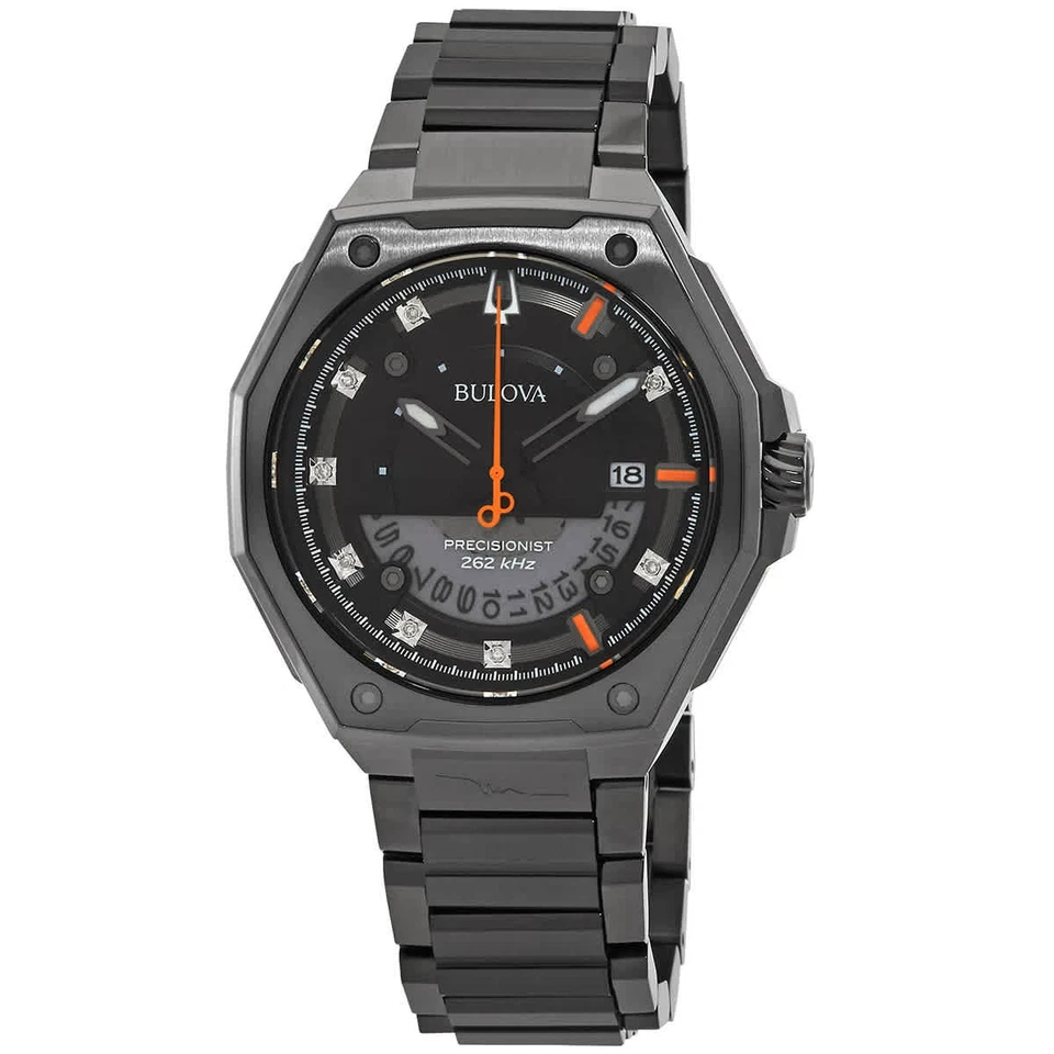 Reloj para hombre Bulova Marc Anthony cuarzo diamante esfera negra 98D183