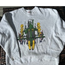 Vtg John Deere 1936 A-Steel Tractor Sweatshirt Fruit of Loom Large Double Sided
