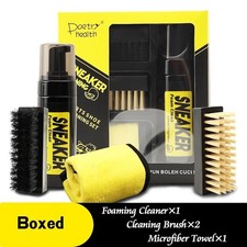 Shoe Cleaner Kit 3-in-1 Foam, Brush Cloth Sneaker Cleaning Value Set