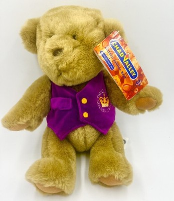 Chad Valley Queen s Golden Jubilee Bear 2002 Plüsch Teddy lila Weste Royal Toy 