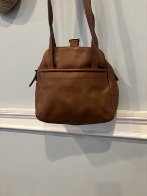Bally Shoulder Bag Brown Leather, Buckle on Top, Double Straps