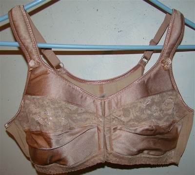 NWOT Comfort Choice 50c Soft Cup Lace Front Hook Bra Easy Enhancer Beige 120684