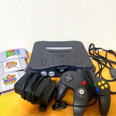 Nintendo 64 N64 Console Black Expansion pack Controller &Game from japan