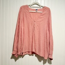 Old Navy Pink Cutwork Pink Blouse Size XXL