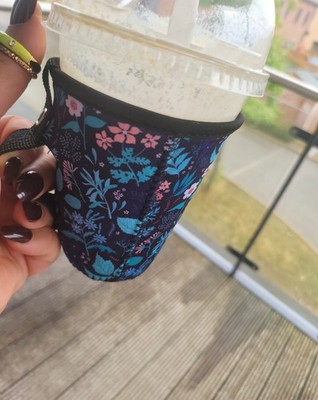Tasse Koozie Hitze- & Eisbeständige Neopren Tassenhülle mit Griff Kräuter Garten M 