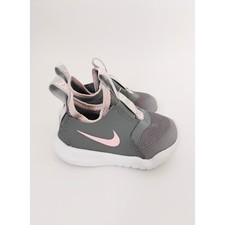 Nike Flex Runner Kids 4C Grey Pink Slip On Athletic Sneakers AT4665-018