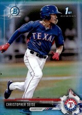 2017 Bowman Chrome Blue Ref #BDC-74 Christopher Seise FB 304/399 Texas Rangers