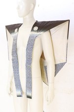 Japanese Vintage Samurai Kataginu Vest Top Kamishimo Silk Paper Stamp Showa  