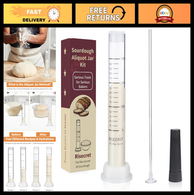 Sourdough Jar Set with Pump & Stand, Dough Rise Measuring Tube, Acrylic Containe