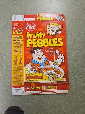 Lot of 5 Post Fruity Pebbles & Cocoa Pebbles Cereal Boxes, Unused Factory Flats!