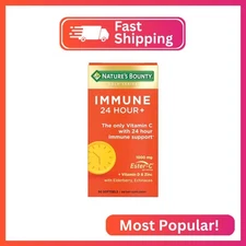 Nature's Bounty Immune 24 Hour +, The only Vitamin C with 24 Hour Immune Support