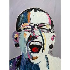 ORIGINAL Chester Bennington Linkin Park  Music Art Painting Portrait 12x16