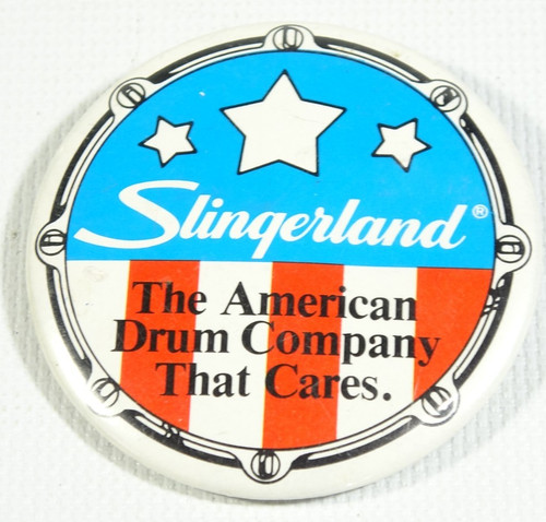 Vintage Slingerland Drum Company - The Company That Cares Drum Pinback Button