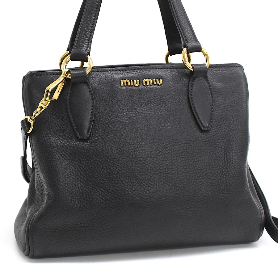 miumiuヴィッテロカリブ2WAY RN0757ハンドバッグ ショルダーバッグ miu miu VITELLO CARIBU Convertible Hand Bag RN0757 Shoulder