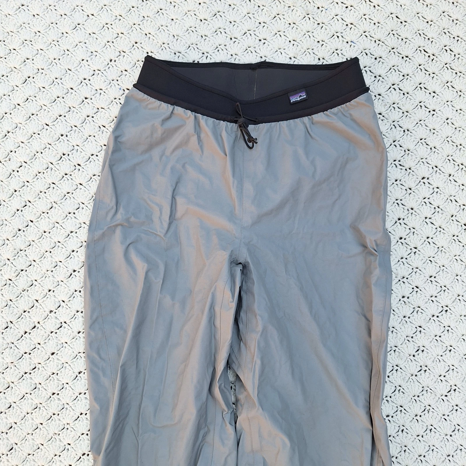 Vtg Patagonia Lotus Designs Splash Paddle Kayak Rain Pants Grey - Large