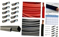  WNI 4 AWG 10 Feet Black + 10 Feet Red Battery 4 Gauge 10 ft Black + 10 ft Red