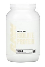 RAW Nutrition Grass Fed Whey Protein Isolate Vanilla GF Keto 25 Servs SHIPS FREE