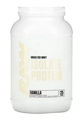 RAW Nutrition Grass Fed Whey Protein Isolate Vanilla GF Keto 25 Servs SHIPS FREE