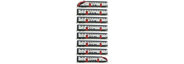 Roco H0 7720007 - 8-Tlg. Set: Fernverkehrs-Doppelstockzug Rabe 502, Sbb, Ac Neu-image