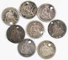 Lot of 8 Various Dates Liberty Seated Half Dimes Silver 1/2 Dime