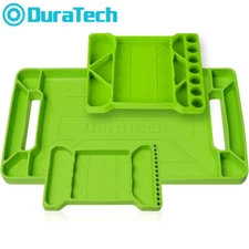 DuraTech 3PC Flexible Tool Tray Silicone Tool Holder for Household Storage Green