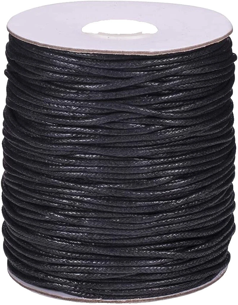 Cables de Fabricación de Joyas Negro de Algodón