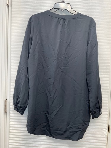 Madison Womens Long Sleeve V-Neck Blouse Black Shirt Dress | Size L | NWT - Picture 6 of 10