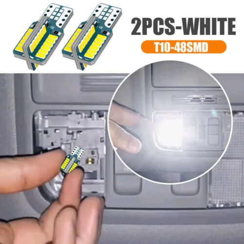 2pcs T10 LED Canbus W5W 48SMD 3014 Car Dome Reading License Plate Lamp Bulbs - Picture 2 of 13