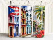 Puerto Rico Street Tumbler 20oz Tumblr Insulated Travel Mug