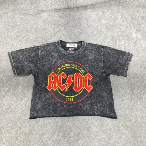 ACDC Cropped Merch Acid Wash Shirt 