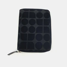 KATE SPADE Black Bi Fold Zip Around Medium Wallet Dot And Geometric Pattern
