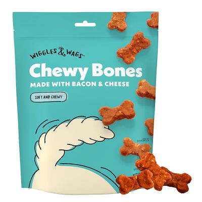 Wiggles Wags Bacon Cheese Meaty Sticks Dog Treats for Medium Breeds 6 Ounce