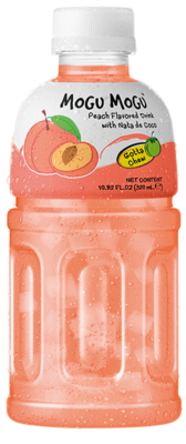 24 Bottles Mogu Mogu Peach Juice Drink with Nata De Coco