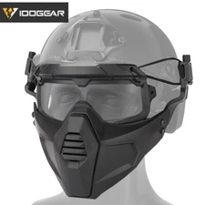 IDOGEAR Tactical Half Fask Mask & Tactical Goggle Set For OC Style Helmet Rail