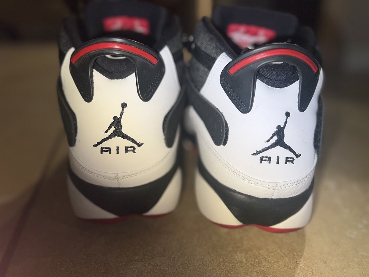 Men's US Size 13 - Jordan 6 Rings Black White Gym Red (322992-012