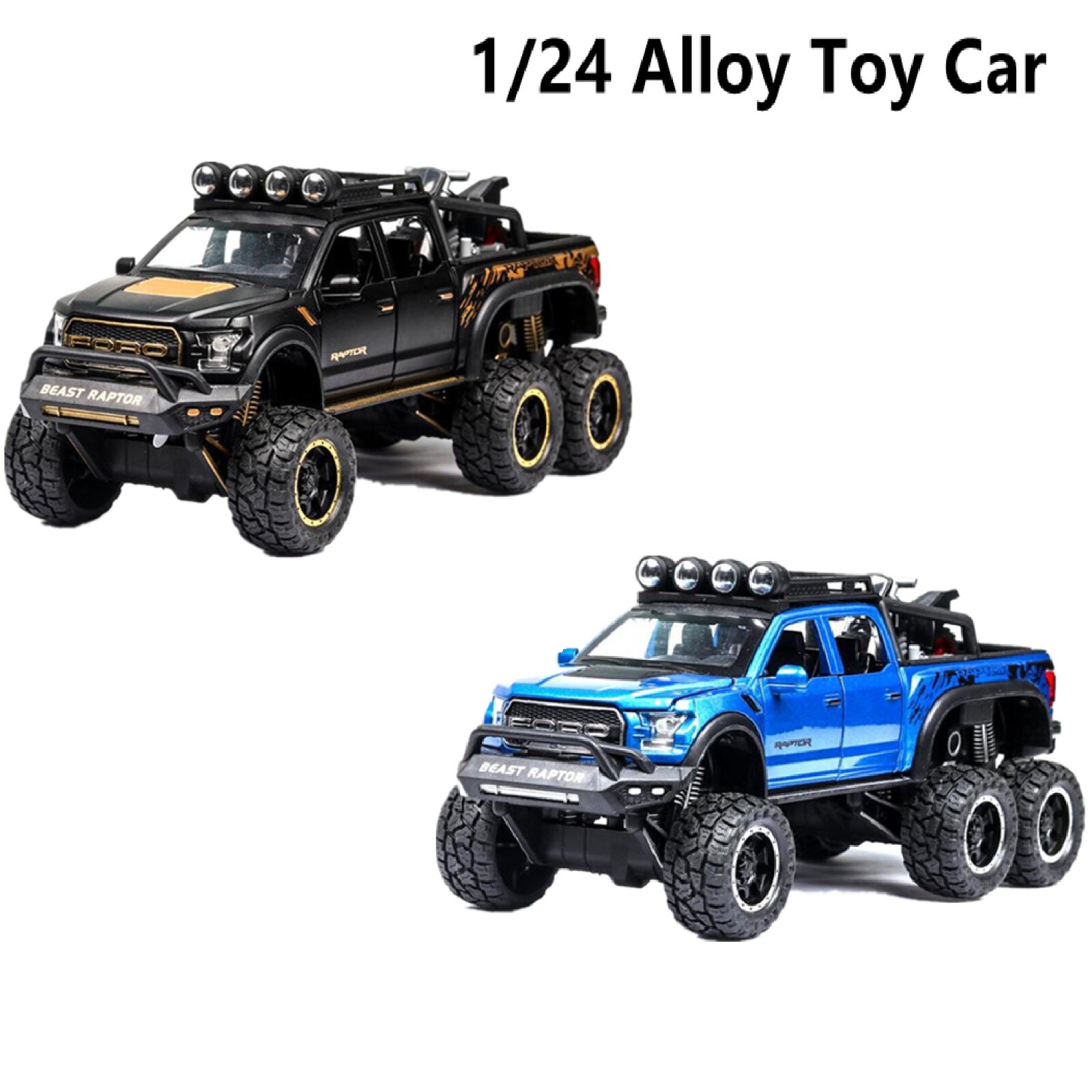 1/24 Ford Raptor F-150 Pickup Truck Offroad Pull Back Vehicle Model Car Toy