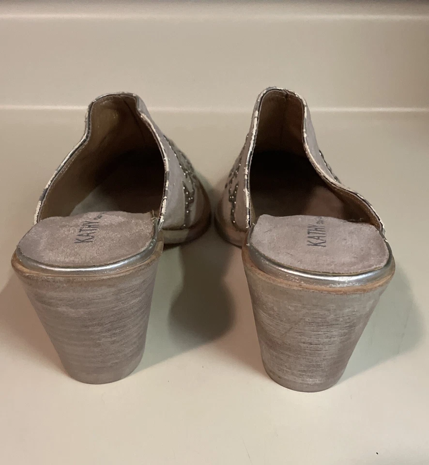 kATHY VON ZEELAND CHAMPAGNE DOLLY ESTRÁS CUERO MULAS / DIAPOSITIVAS US 9.5 Foto 4 de 4