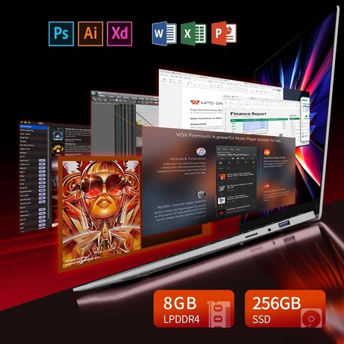 Pc portatile 15,6" Celeron N4000, Ram 8gb lpddr4, 256ssd, schermo FHD IPS - Foto 2 di 7