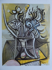 Pablo Picasso - Vaso de fleurs sur une tablemard, 30 cm x 24 cm