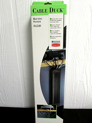 Cable Cover Wire Duck Routing System Organizer Black Rubbermaid #6340 NEW C56