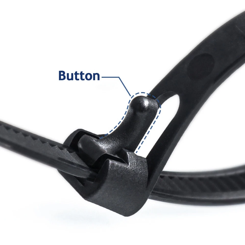 Envolturas de cable fuertes reutilizables en blanco y negro 7,6 mm x 150 ~ 450 mm Foto 4 de 4