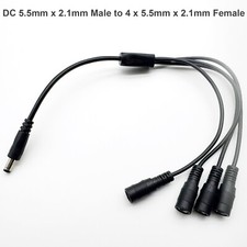 DC Power 1 Male to 4 Female 5.5mm x 2.1mm Splitter CCTV Splitter Cable LED Strip