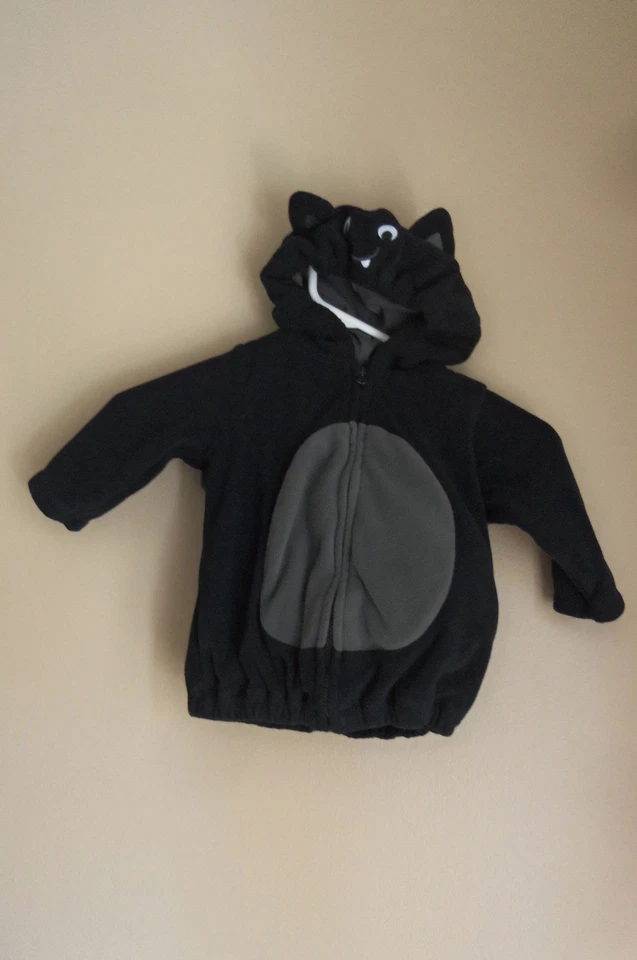 CHAQUETA ABRIGO POLAR FELPA GRIS NEGRA CARTERS BAT DISFRAZ HALLOWEEN 6 9 MESES Foto 3 de 4
