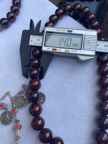 Cuentas de Oración Islámica Kehribar Misbaha 🙂 Borla de Rosario enchapadas en Plata - Imagen 10 de 12