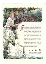 De Beers Diamond Print Ad Vintage Jewelry Advertisement Young Couple Art 1942