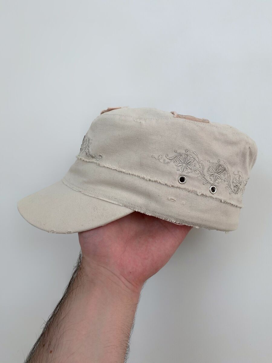 Y2K Vintage Distressed Starshot Embroidered Army Hat Cyber
