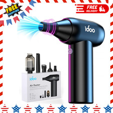 iDOO Compressed Air Duster - Metal Electric Duster for Hair Barber, 3 Gear Mini