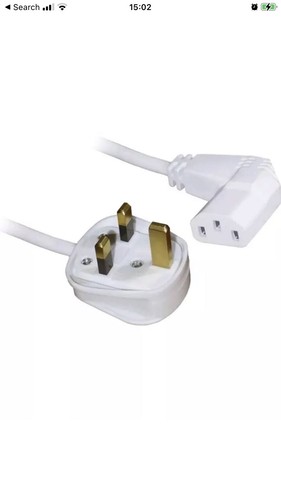 Cable de alimentación de red ShaniTech UK 5M 5 metros ángulo recto a IEC C13 para TV S - Imagen 2 de 4